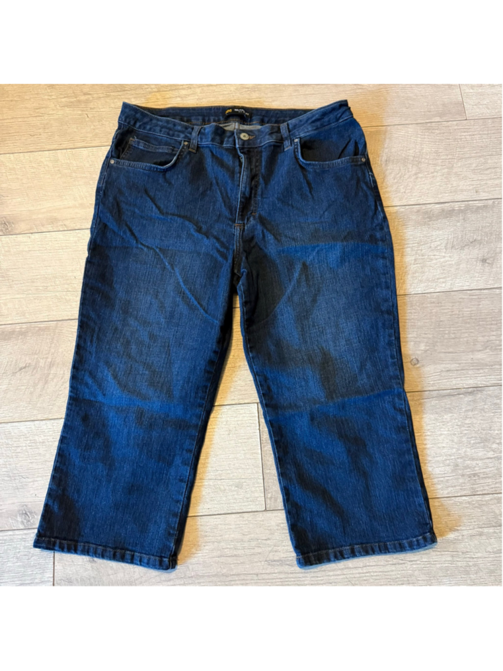 Lee Relaxed Fit Mid Rise Women's Capri Jeans Dark Wash Stretch 18W